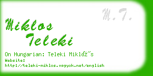 miklos teleki business card